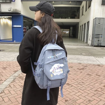 Anime Sanrio Plush Toy Cinnamoroll Backpack Children Girl Boy Black Blue Schoolbag Kawaii Student School Bag Computer Large Gift 2