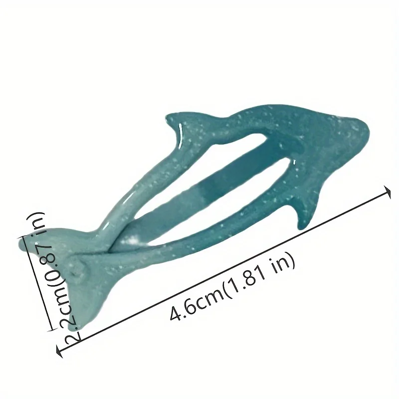Glittering Dolphin Bunny Hair Clips Resin Soft Animal Shape Blue All Seasons Daily-Casual Wear for Teens Ladies Holiday School