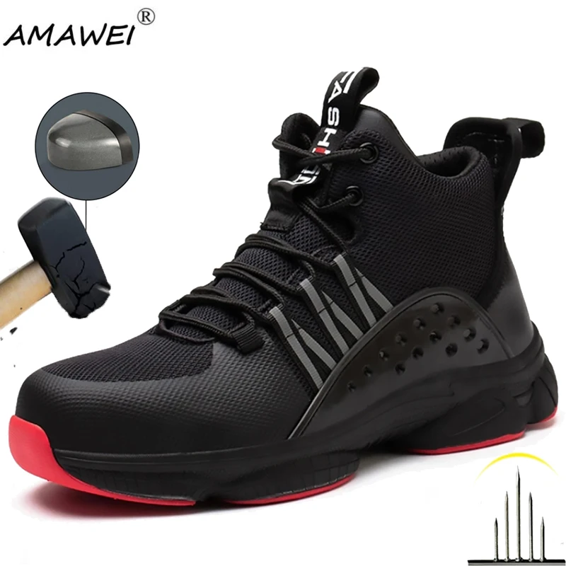 Men Work Safety Shoes Anti-puncture Working Sneakers Male Indestructible Work Shoes Men shoes Lightweight Safety Boots