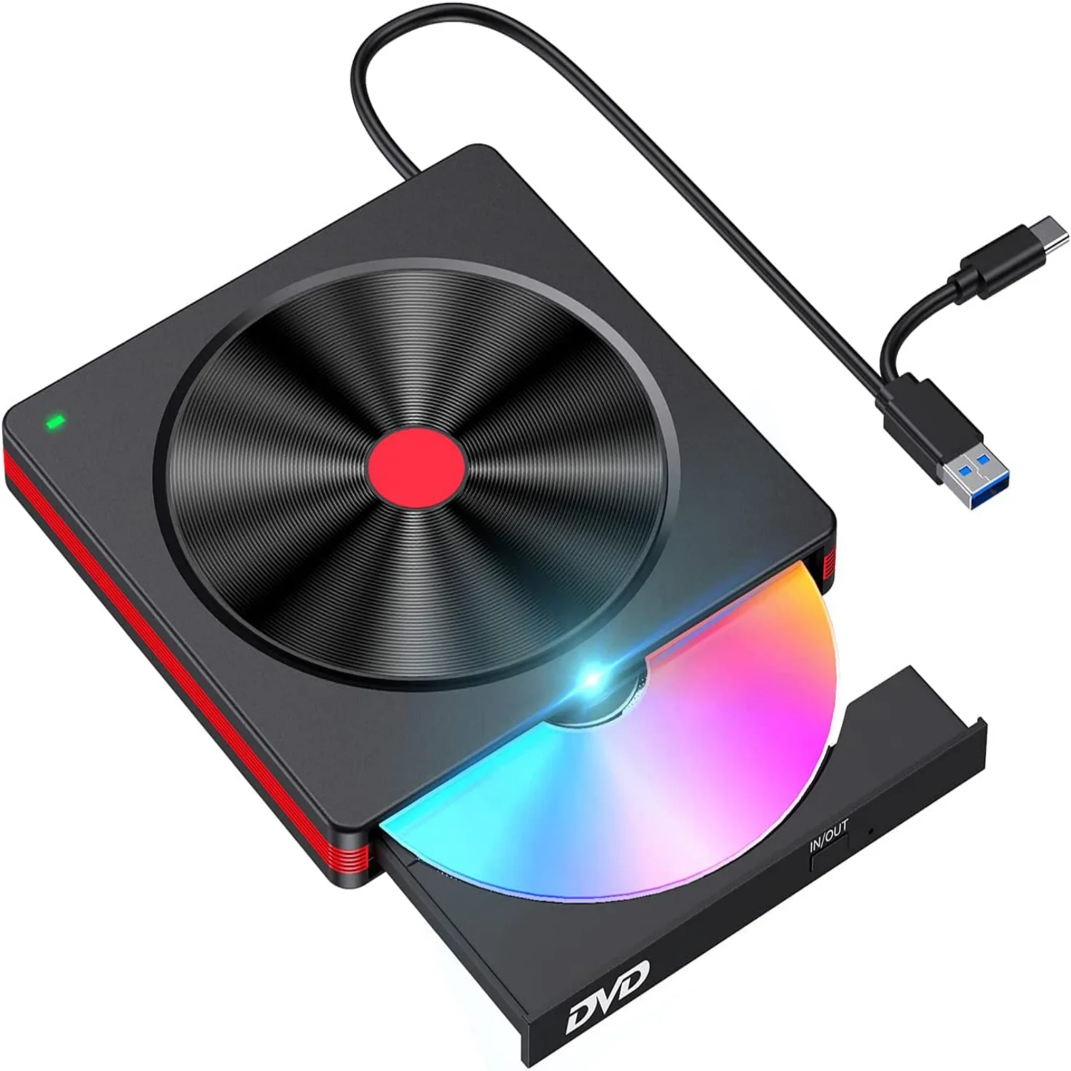 External CD/DVD Drive,USB 3.0 CD DVD +/-RW Burner CD ROM External DVD Drive CD Reader DVD Player for PC Laptop Desktop