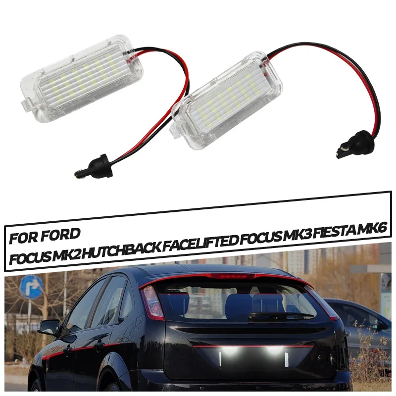 

12V Car License Plate Lights For Ford Focus MK2 MK3 Fiesta Mondeo MK4 C Max MK1 Kuga Galaxy T10 LED Lamp Automotive Accessories