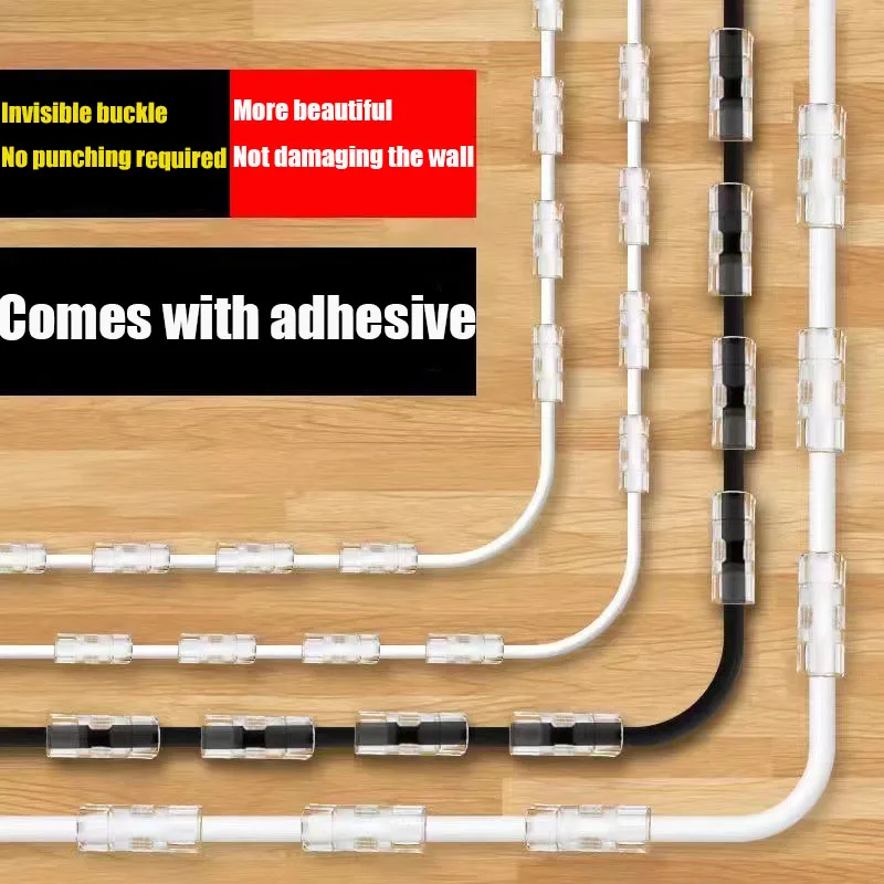 Cable Organizer Clips Cable Management Desktop Workstation ABS Wire Manager Cord Holder USB Charging Data Line Bobbin Winder