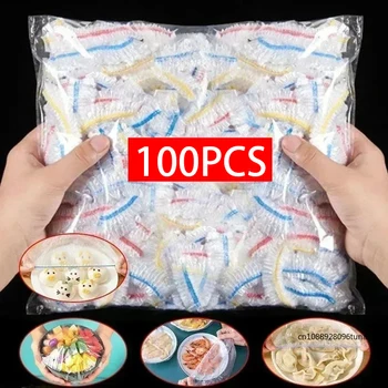 100PCS Copertura per alimenti colorata Frigorifero Sacchetti per la conservazione della freschezza Sacchetto per imballaggio per uso alimentare Riutilizzabile Cucina Pellicola trasparente Involucro trasparente