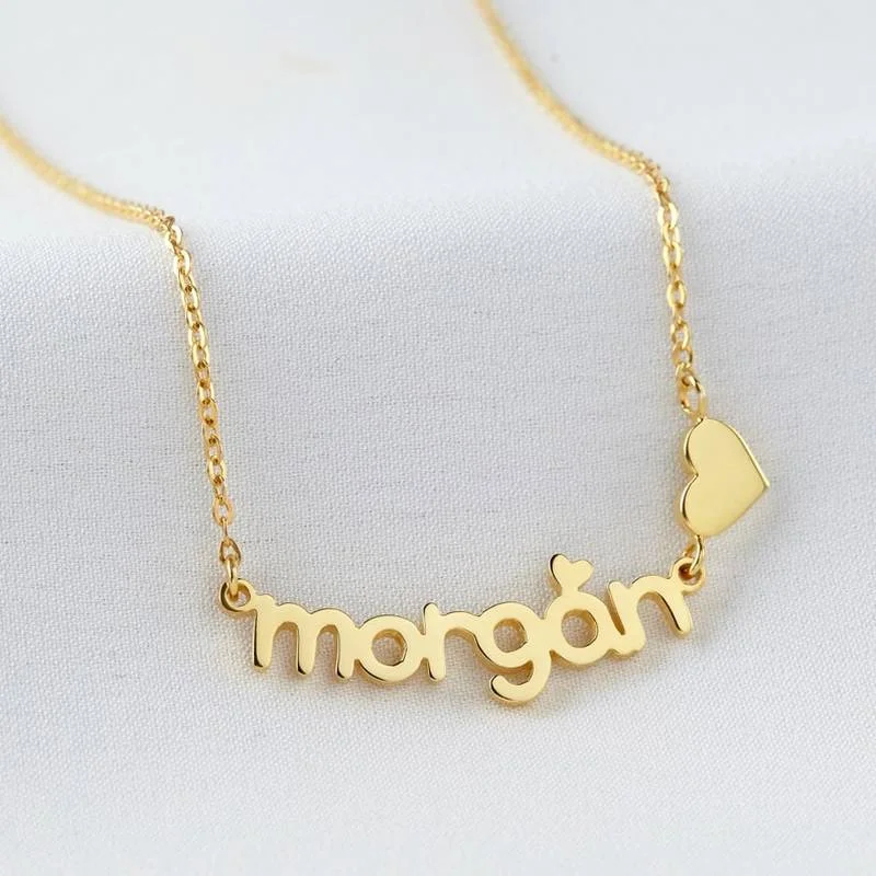 

Customized Necklace Heart Pendant Stainless Steel Gold Chain Personalized Name Necklace Fashion Women Jewelry Letter Choker Gift