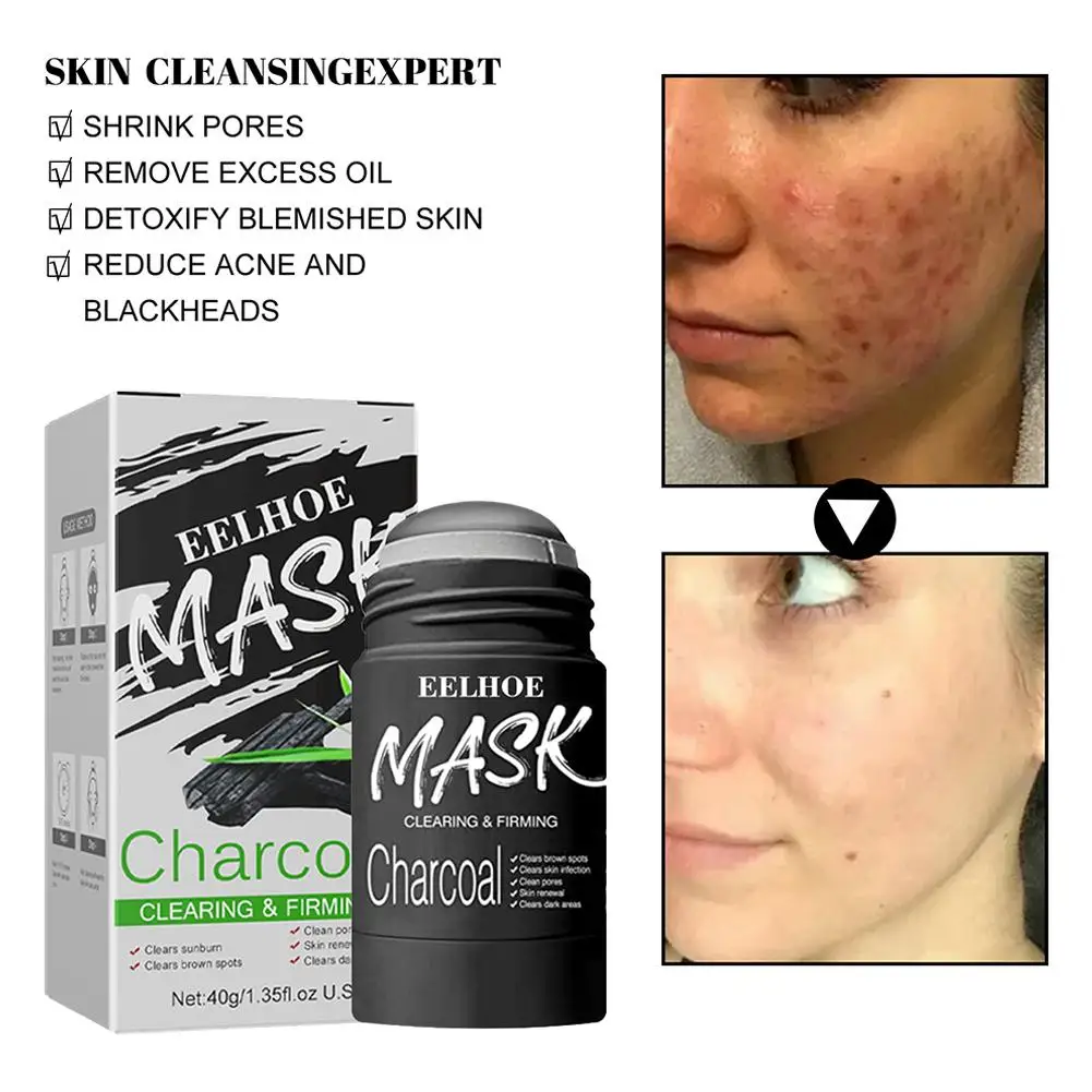 

Green Tea Solid Mask Remove Blackheads Shrink Pores Deep Cleanser Clean Oil Balance Oil Refreshing Control Eggplant Mud Mas Q9T5