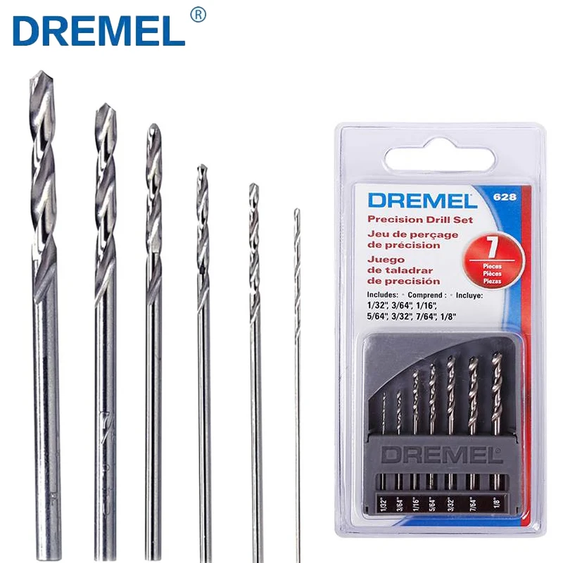 Dremel 트위스트 드릴 비트 세트, 고속 스틸 미니 드릴 비트, 전기 드릴러 연마기 목재 금속 홀 커터용, 0.8-3.2mm, 7..