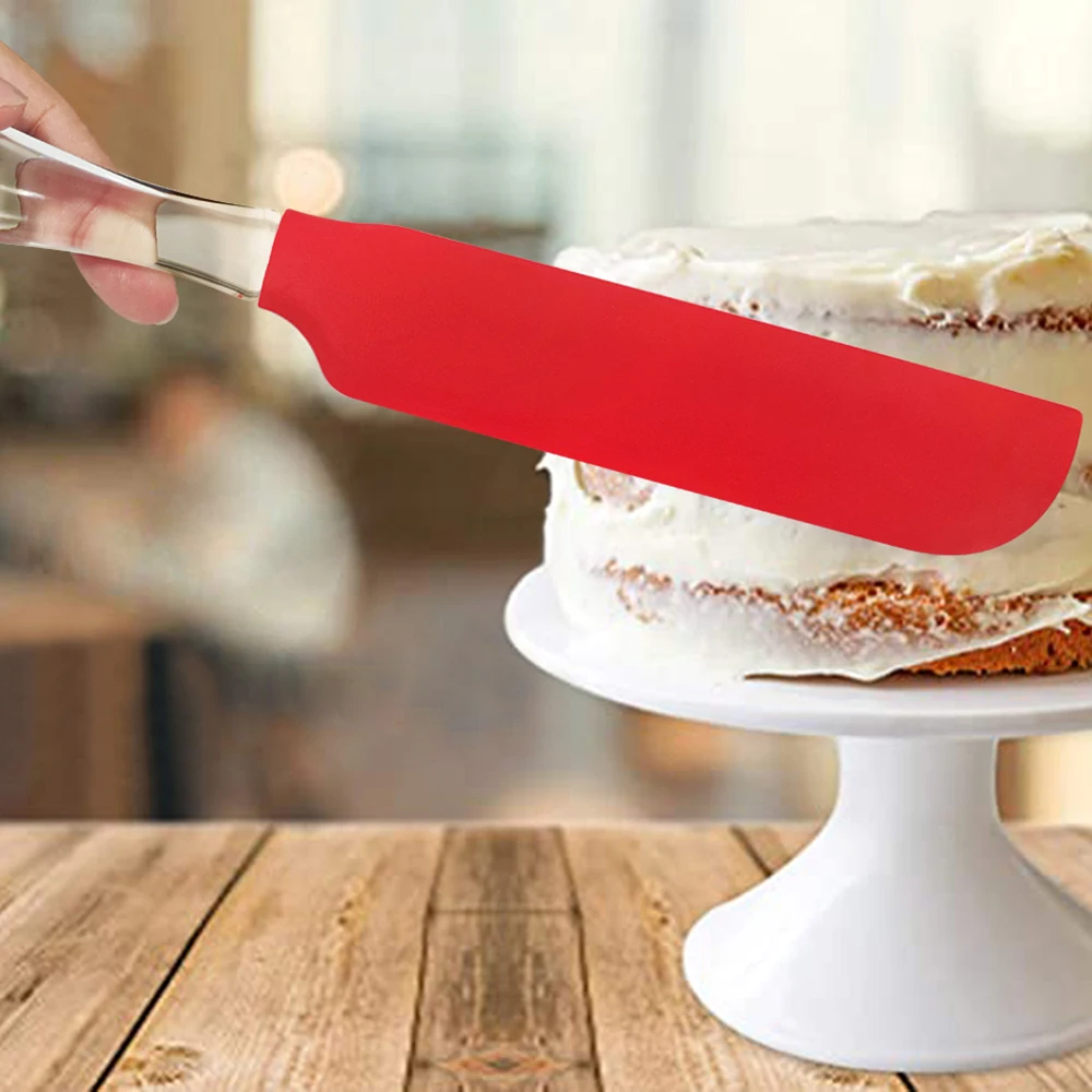EHZ Silicone Spatulas Large Medium Rubber Butter Cake Cream Spatulas Heat Resistant Non-stick Mixing Batter Jars Baking Tools