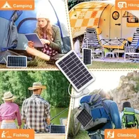XIKCU Chargeur de panneau solaire portable USB Chargeur stable et sûr, compatible avec téléphones, ventilateurs, lampes de poche pour camping de voyage en plein air 3