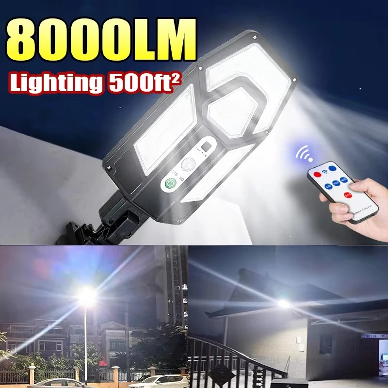 8000LM Solar Wall Lamp with Motion Sensor 3 Modes External Solar Lamp Exterior Wall Lamps Lights Outdoor Street Light