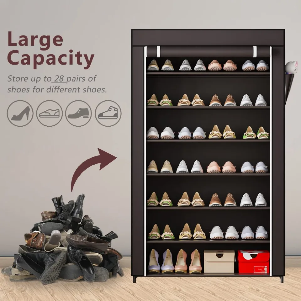 Description Picture 5 of itemSimple Shoe Rack Living Room Dustproof Footwear Shelves Load-Bearing Elevated Design Sneakers Storage Waterproof Shoes Cabinet