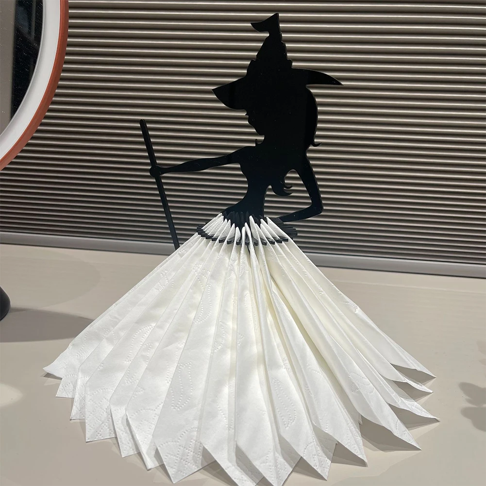 

Free Standing Napkin Holder Halloween Style Paper Multifunctional Black Acrylic Party Garden Witch Statue Gift Kitchen Desktop