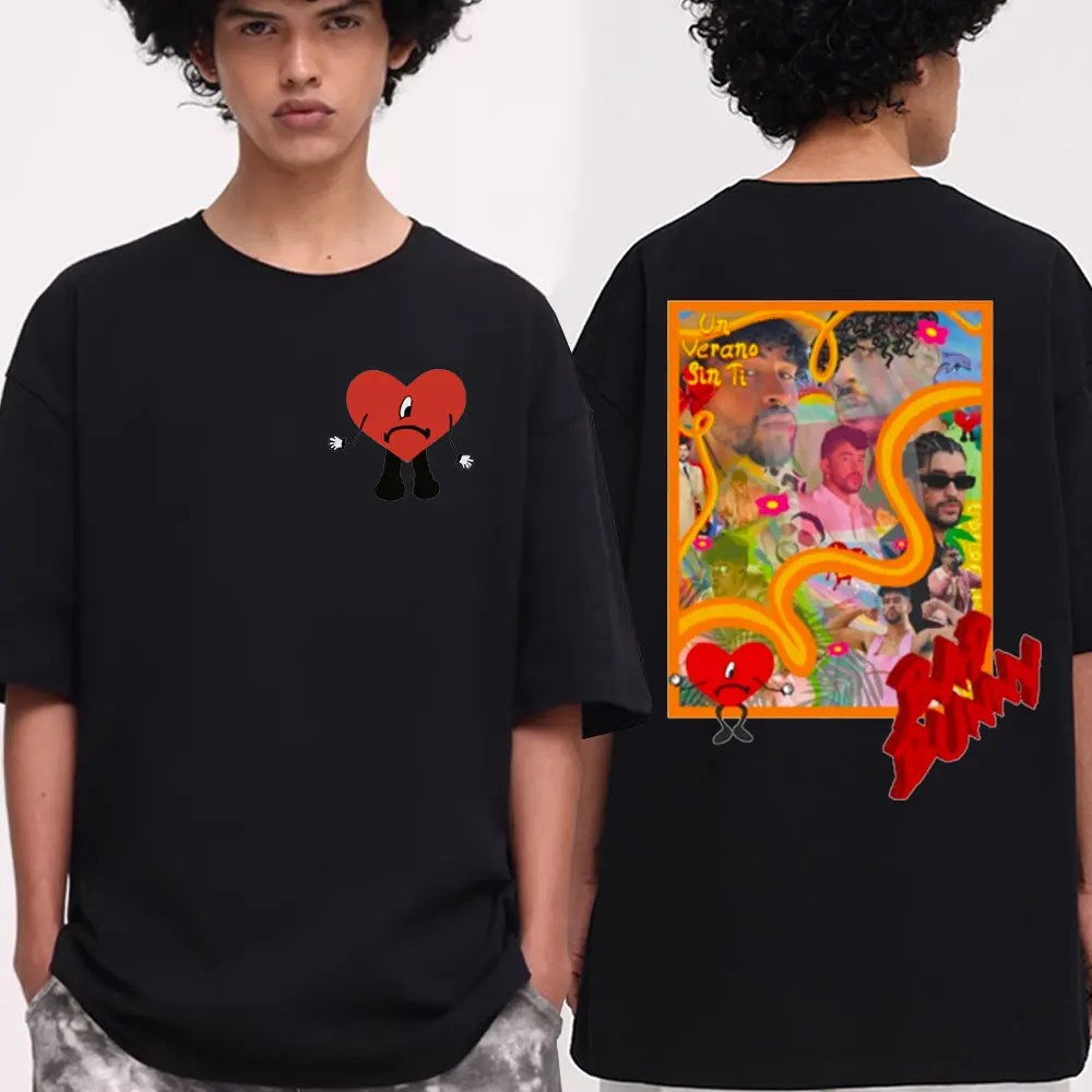 

Rapper Bad Bunny UN VERANO SIN TI Music Album Graphic Print T-shirts Men Women Pure Cotton T Shirt Unisex Fashion Short Sleeve