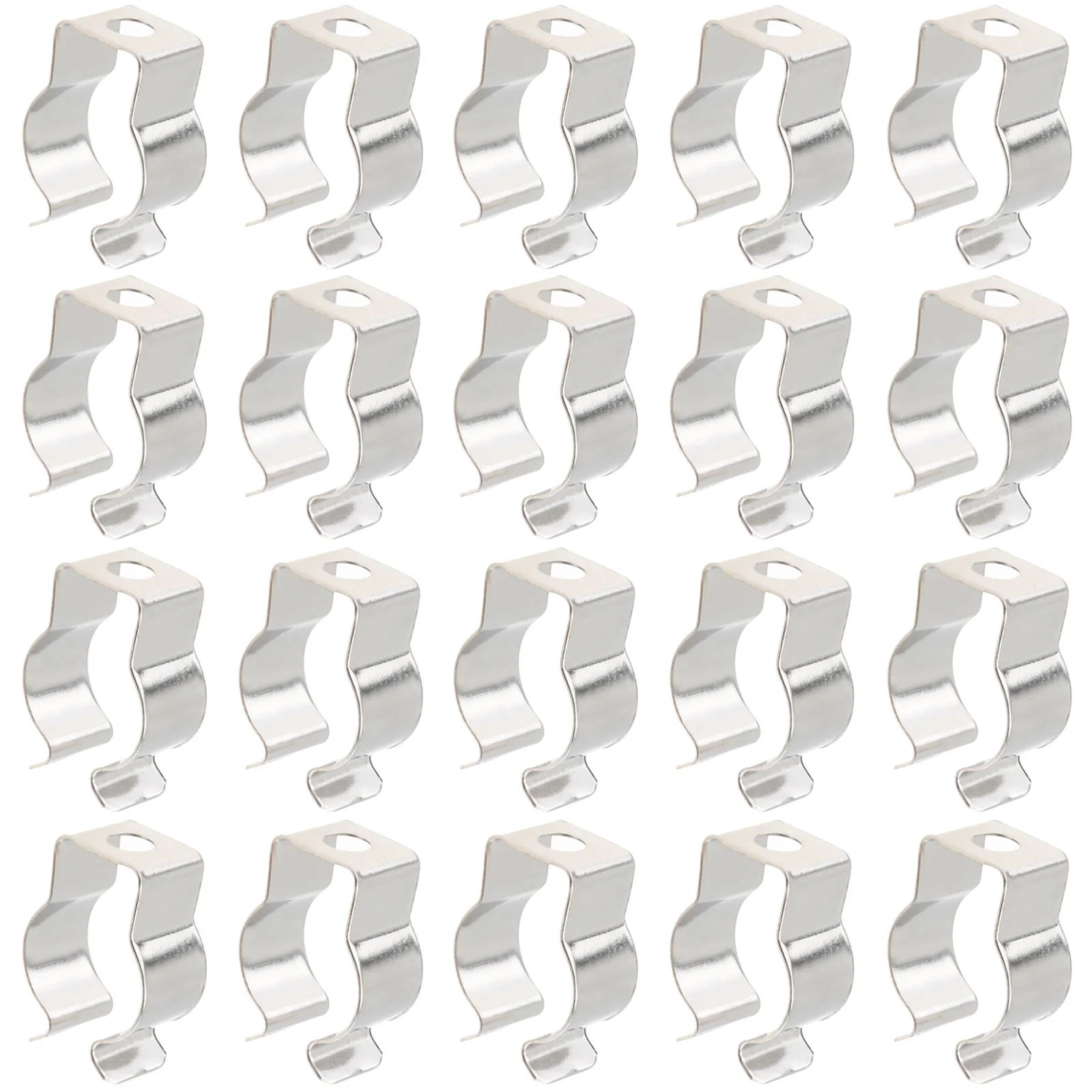 

50pcs T5 U Nickel Plated Clips Holder Bracket for Fluorescent Tube / LED Light Bulbs / Pipe Clamps