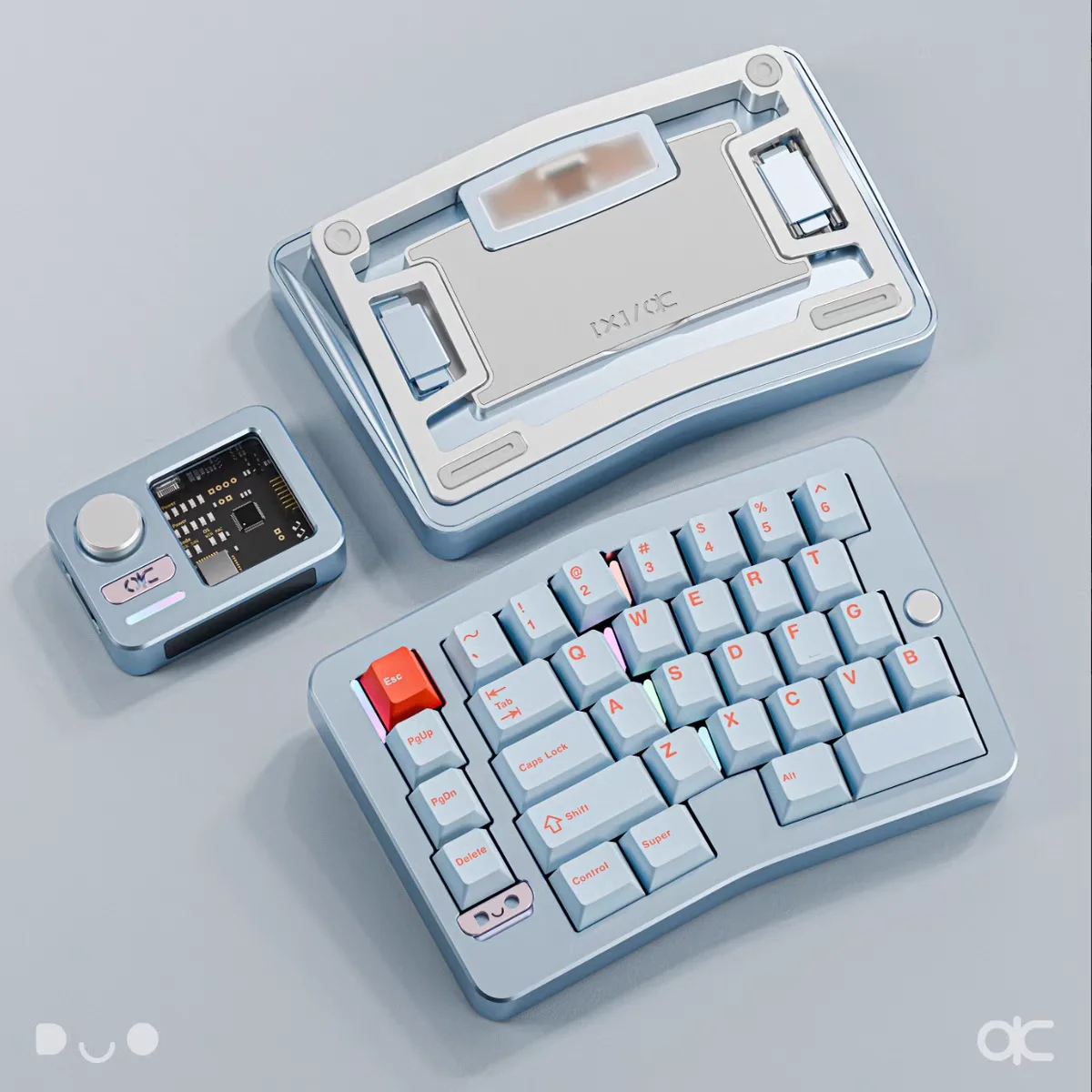 QK アリスデュオ分割キーボードキット Plam レスト付きカスタム 2.4