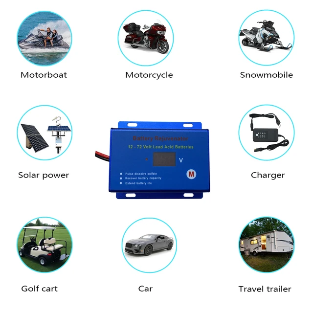 CLEN Digital Auto Pulse Lead Acid Battery Desulfator Battery's Good  Assistant 12V 24V 36V 48V Auto Switch