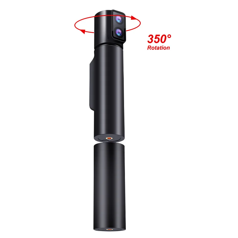 휴대용 액션 카메라 EIS 5배 줌 350 °   회전식 듀얼 렌즈 고화질 스포츠 카메라 50MP Wi-Fi 웹캠 DV 레코더