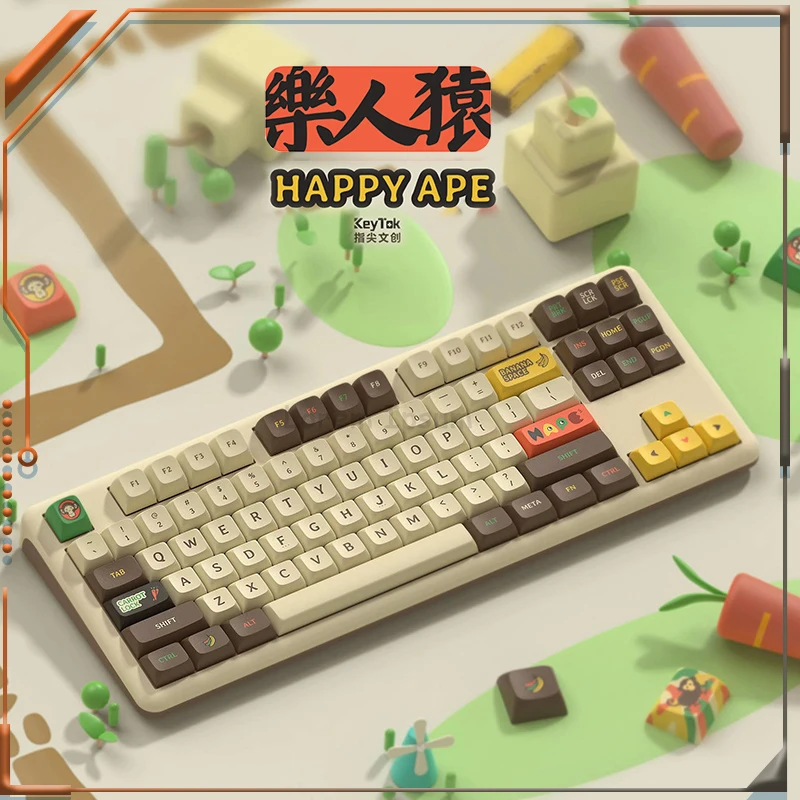 

Happy Ape Keycaps For Cherry Gateron Kailh Box Ttc Switch Mechanical Keyboard 60 87 104 108 Kda Profile Sublimation Pbt Key Cap