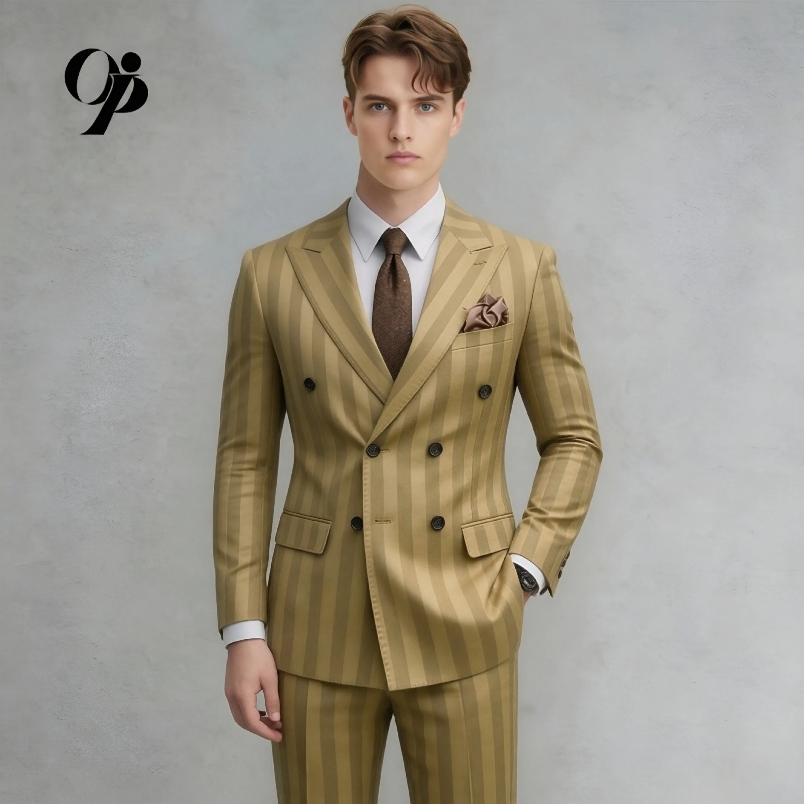 Costume de marié doré pour mariage