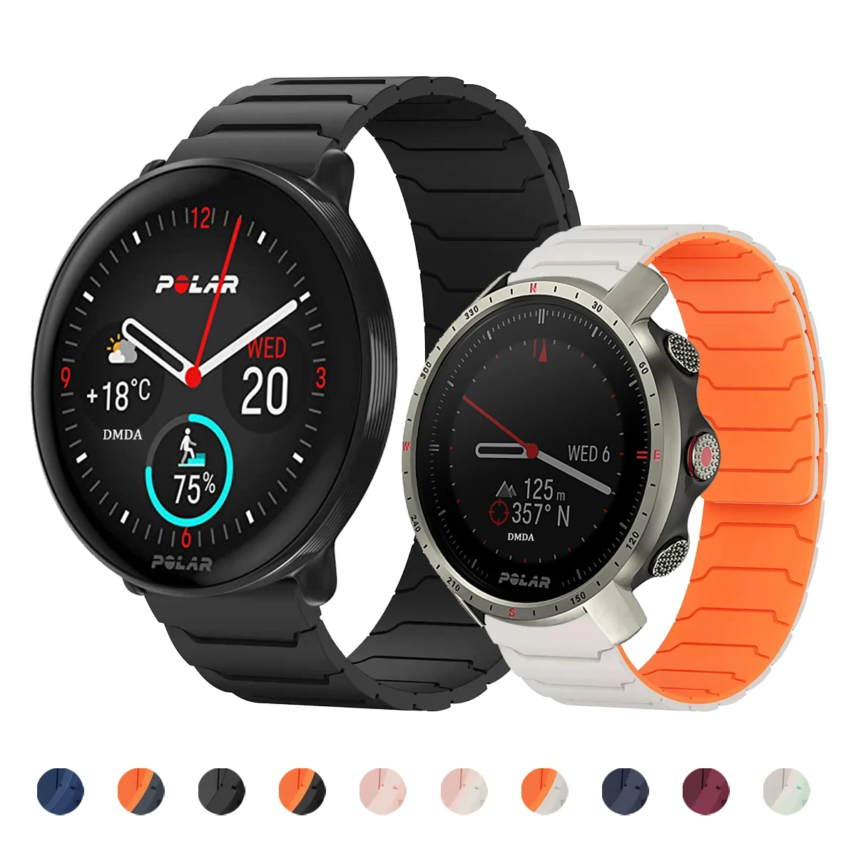 Magnetic Silicone Watch Band - Versatile 20-22mm Strap, Loop, Bracelet with Adjustable Closure