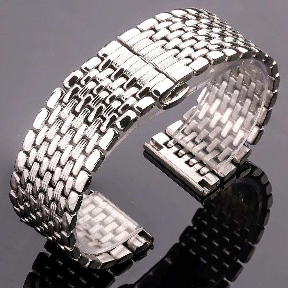 Stainless Steel Smartwatch Bracelet Band - Unisex, Solid Strap