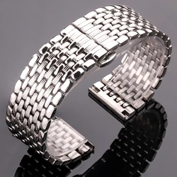 Stainless Steel Smartwatch Bracelet Band - Unisex, Solid Strap - 22mm (Silver)