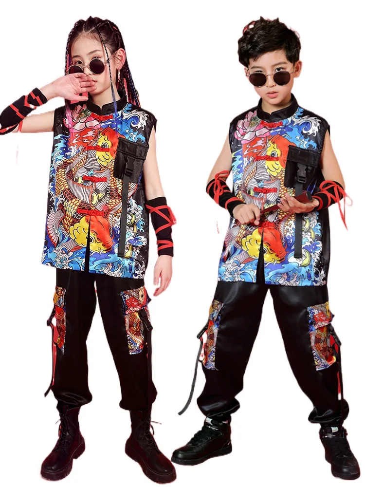 

Boys' Hip Hop Dance Suit Spring, Autumn and Summer Photography National Fashion Dominant Boys and Girls' Fashion