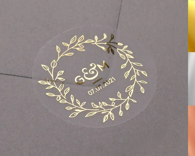 Foil Wedding Favor Stickers  Favor Gold Foiled Stickers - Party & Holiday  Diy Decorations - Aliexpress