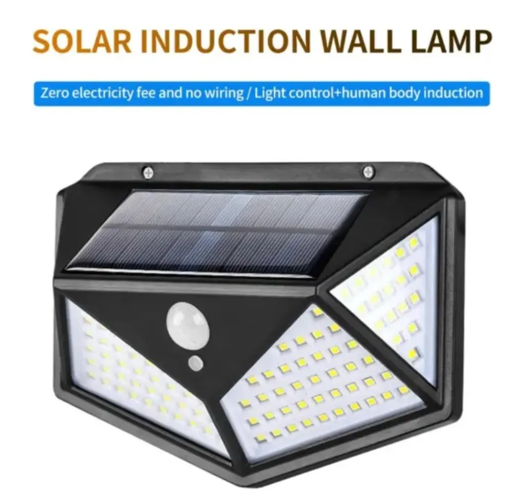 

100 LED Solar Wall Lights Outdoor Solar Lamp Waterproof Motion Sensor Solar Powered Sunlight Street Light for Garden Decoration
