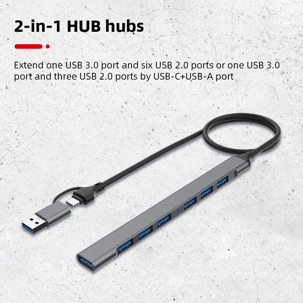 USB 3.0 Hub Multi Splitter Adapter High Speed Transmission Plug and Play for PC Computer Portable USB Hub Expander 4/7 Ports
