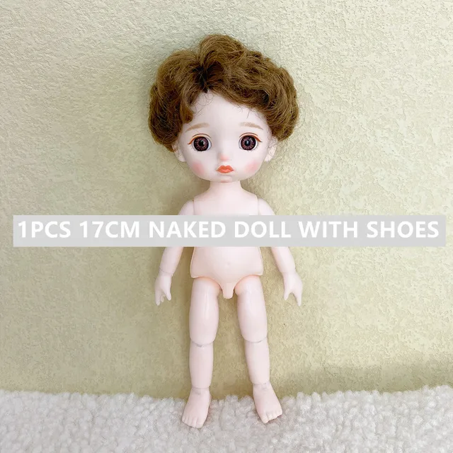 17cm Ball-jointed BJD Ob11 Dolls Male Naked Body Cute Face Doll Make-up Change 13 Joints Dolls for Girls Toys Birthday Gifts 2
