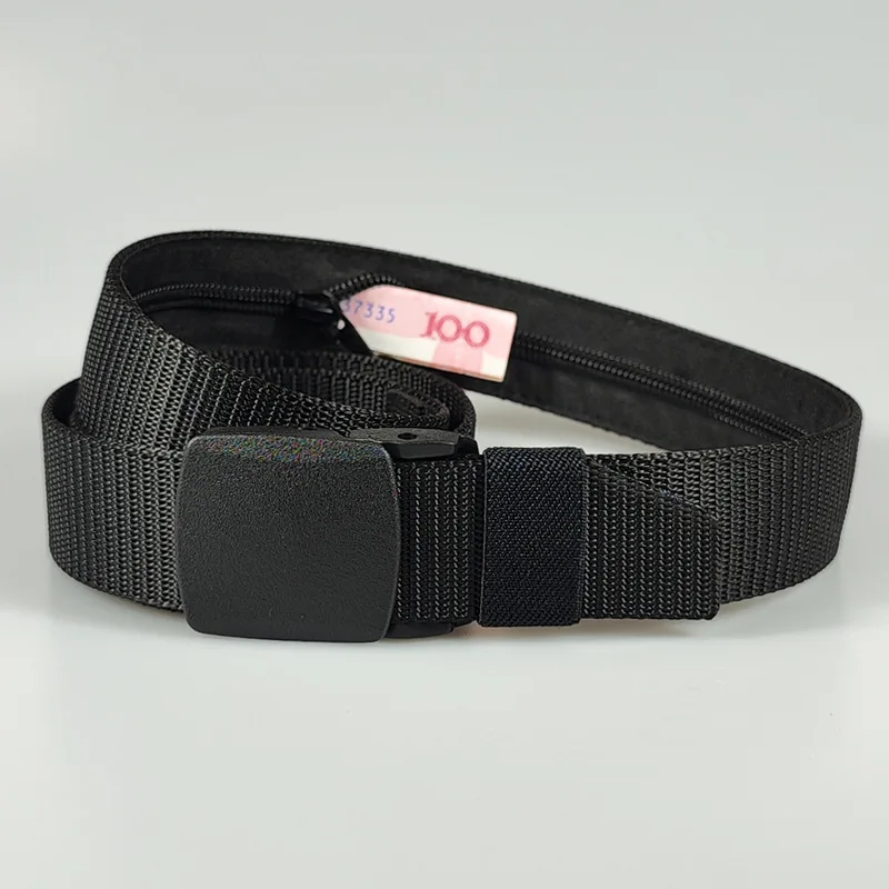 Hide Money Man Belt 38MM POM Buckle Nylon Women's Outdoor Safety