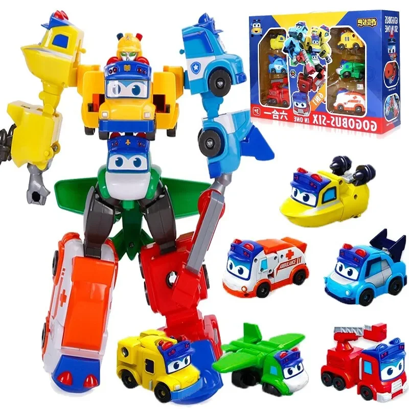 

Toy GGBOND IN Car 6 Toys Kids Gogo For Bus Gift ABS Ambulance/Police/Fireman Action Transformation Slide 1 Figures