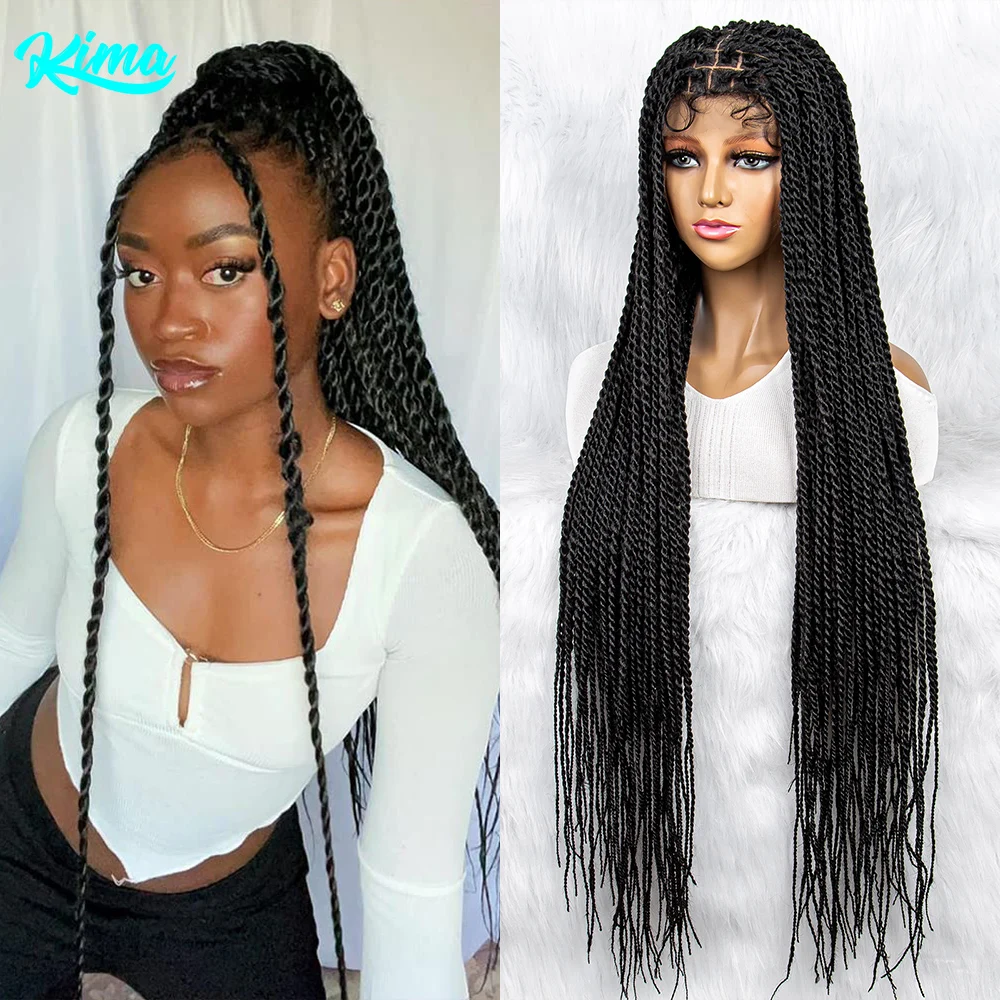 Full Lace Knotless Box Braided Wigs Knotless Cornrow Braids with Baby Hair Synthetic Lace Front Wigs Handmade Braided Wigs