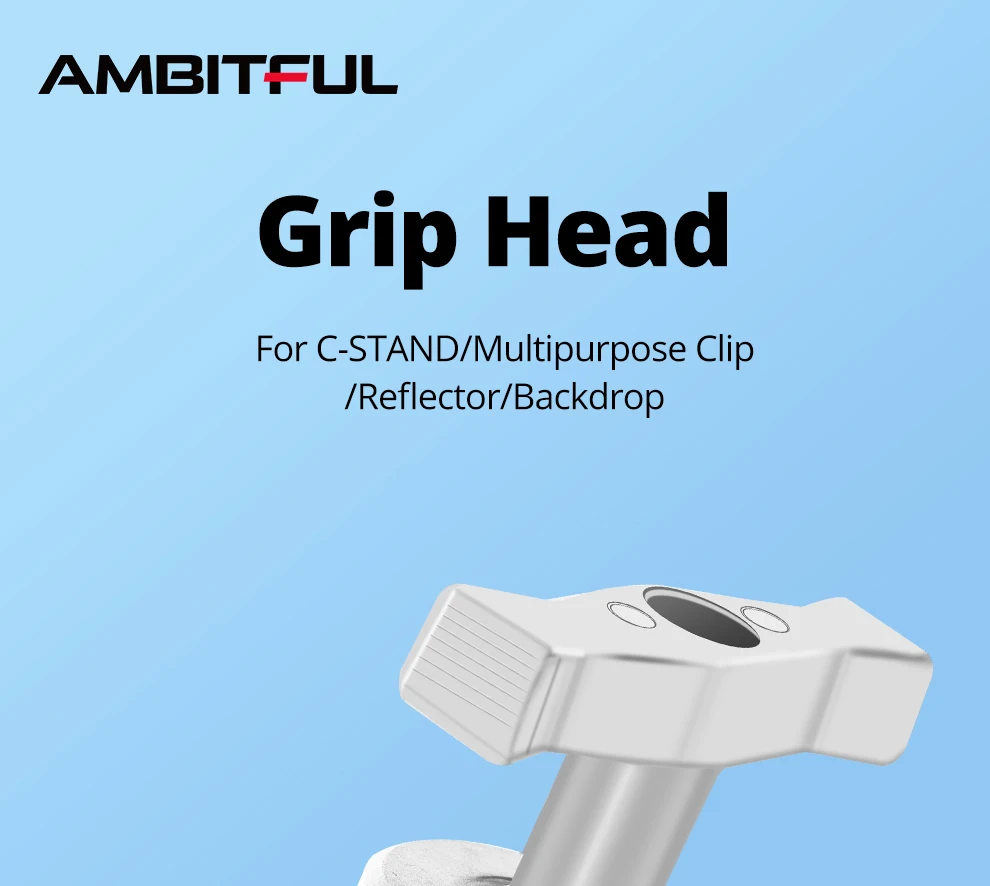 Description Picture 2 of itemHeavy Duty Grip Head 1.6cm 16mm C Stand Mounting Adapter Metal Holder Photography for Light Stand Extension Boom Arm Reflector