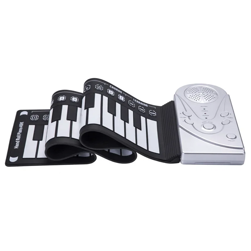 USB Hand Roll Up Piano Portable Folding Electronic Organ Keyboard Instruments 49 Key for Music Lovers Playing Accessories new