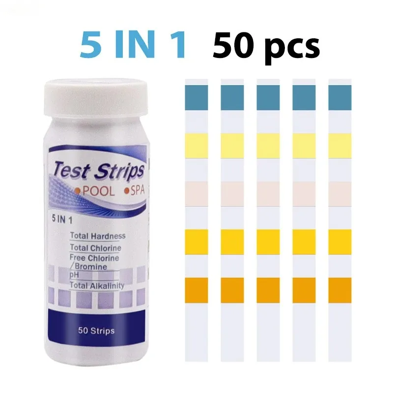 Lot De 50 Bandes De Test, 6 En 1 Bandes Spa Et Piscine, Bandes Test Eau Pour Tester Chlore Libre Le Brome La Durete Totale Lalcalinite Totale Lacide Cyanurique Et Le Ph 87359119