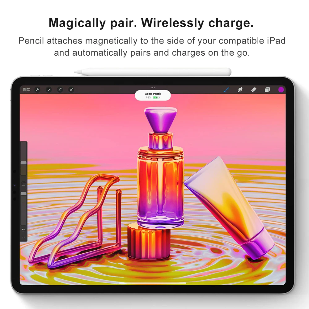 Apple Pencil Canetas Ipad com Carregamento sem Fio Rejeição de Palma Inclinação Air Pro 11 12.9 Mini Apple Stylus Pen - Imagem 4