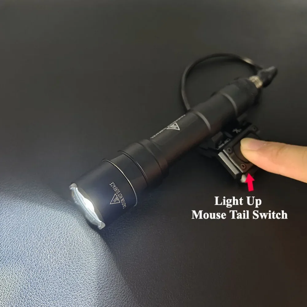 전술 SF M600B M300B Airsoft LED 손전등 Modbutton 압력 스위치 스카우트 라이플 총 무기 라이트 맞는 20mm 레일