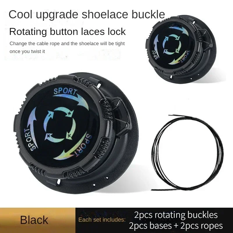 Rotating Metal Wire Laces Automatic Buckles Rope Sneaker Shoe laces Easy No Tie Shoe Laces Quick Lock Shoestrings Child Unisex