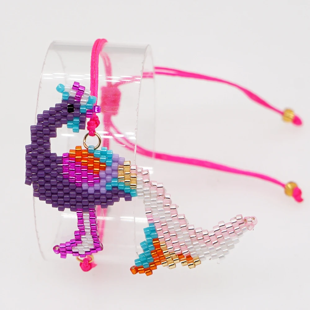 

YASTYT Animal Bracelet Jewelry for Girl Kids Handmade Woven Miyuki Peacock Bracelets for Women Adjustable Rope Pulseras Mujer