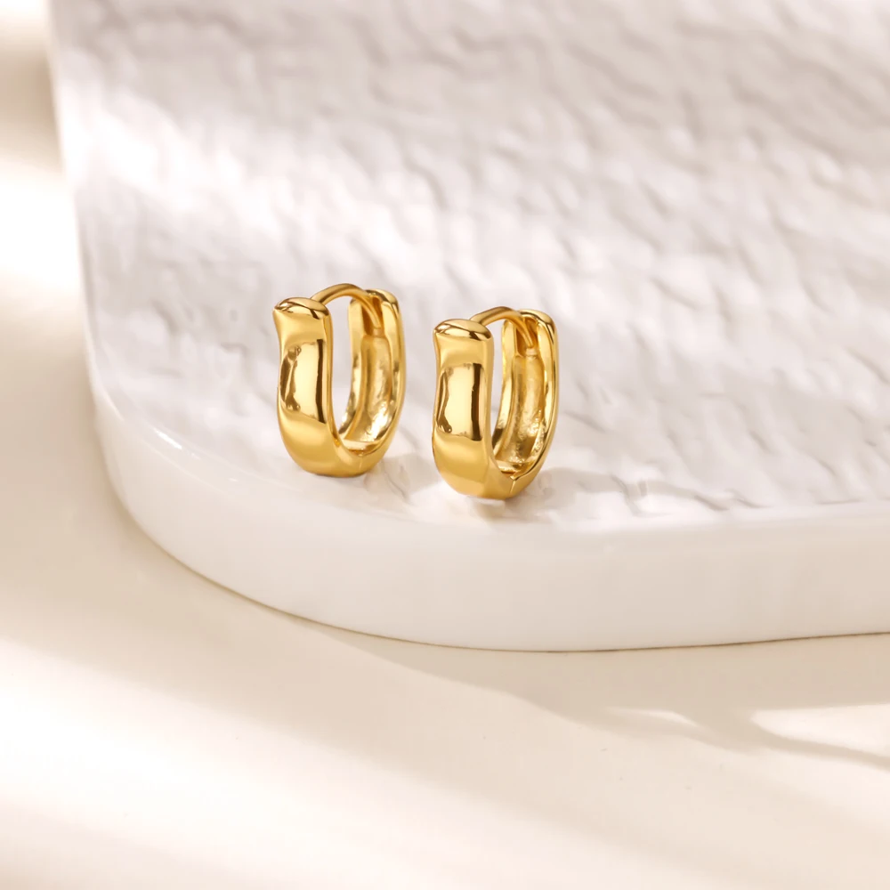 Geometric Earrings Stainless Steel Gold