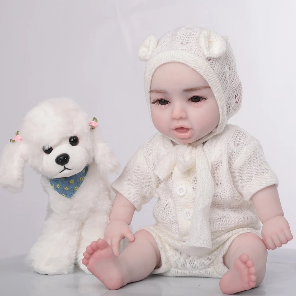 ADK0 Levensechte Babypop Newborn Jongen Fullbody Blank 52 Cm In Luier Mutsje Slofjes En Speen