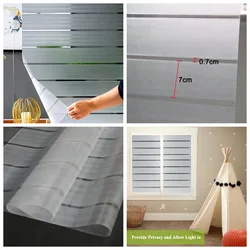 Stripe Pattern Frosted Privacy Window Film - Self-Adhesive Decor - 30x100cm (WP1082)