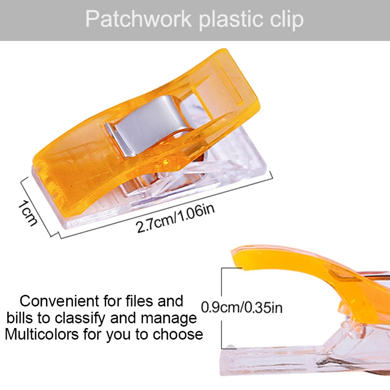 플라스틱 재봉 클립, 퀼팅 공예, 크로셰 뜨개질, 안전 클립, 다양한 색상 바인딩 클립 종이, 50 개/세트