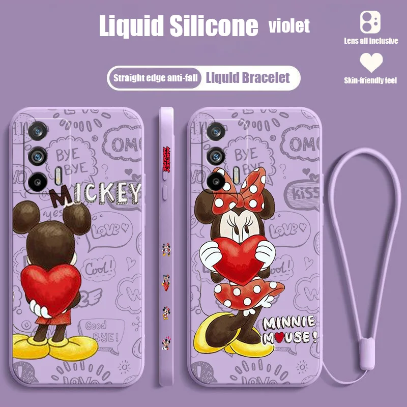 

Disney Mickey Mouse Love Silicone Phone Case For OPPO Reno 8 7 SE Z 6 5 7 3 2 Lite Pro Plus Liquid Left Rope Funda Cover