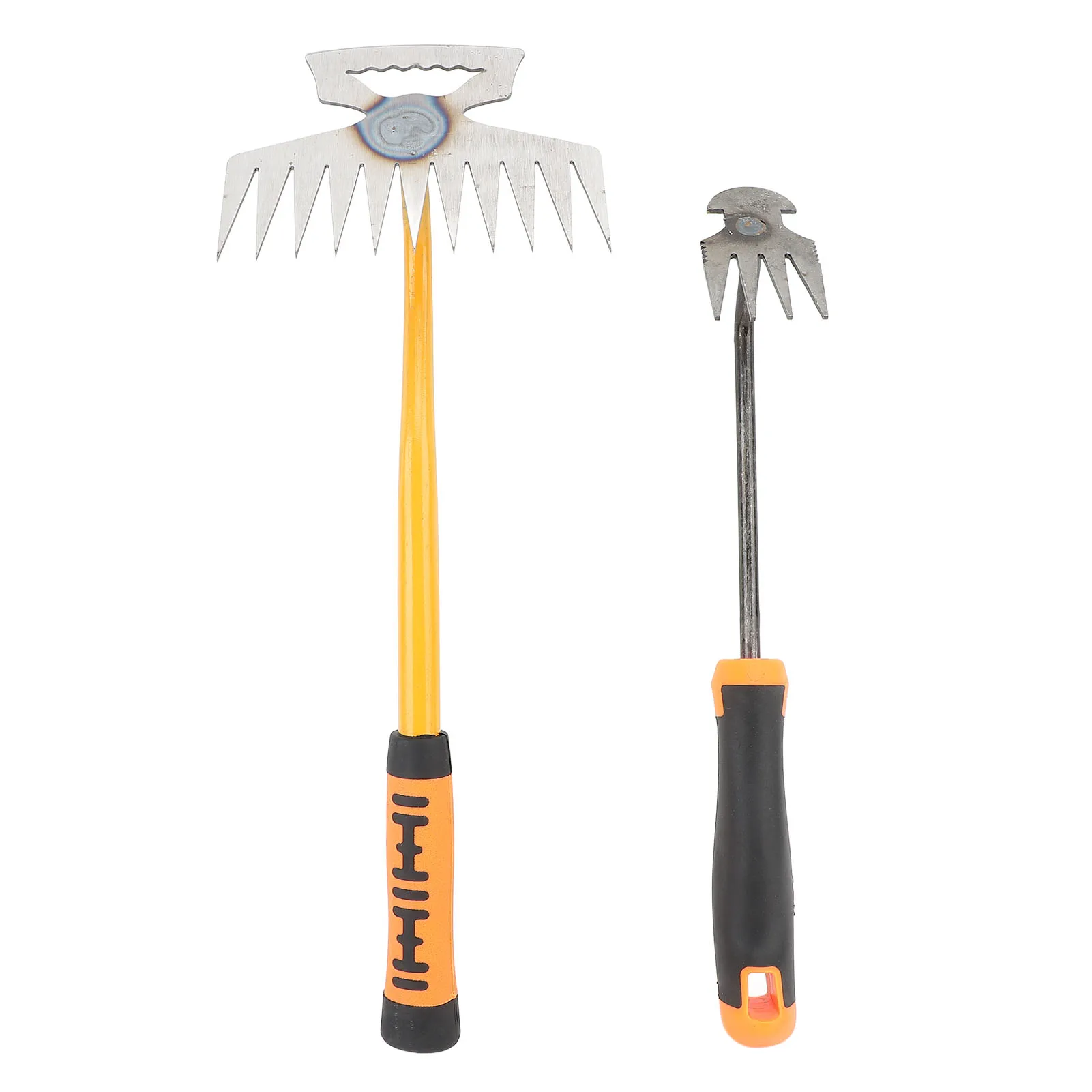 Garden Weeding Rake Ergonomic Garden Hand Rake Multifunctional 4 11 Teeth Efficient Rubber Handle Compact for Cultivating