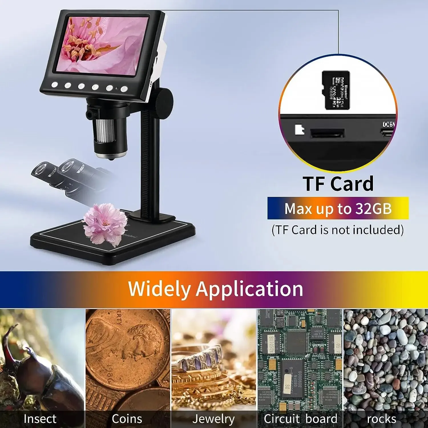 4.3 LCD  ̰, 40-1000X  ̰,   USB Ȯ, 8 LED  ĵ