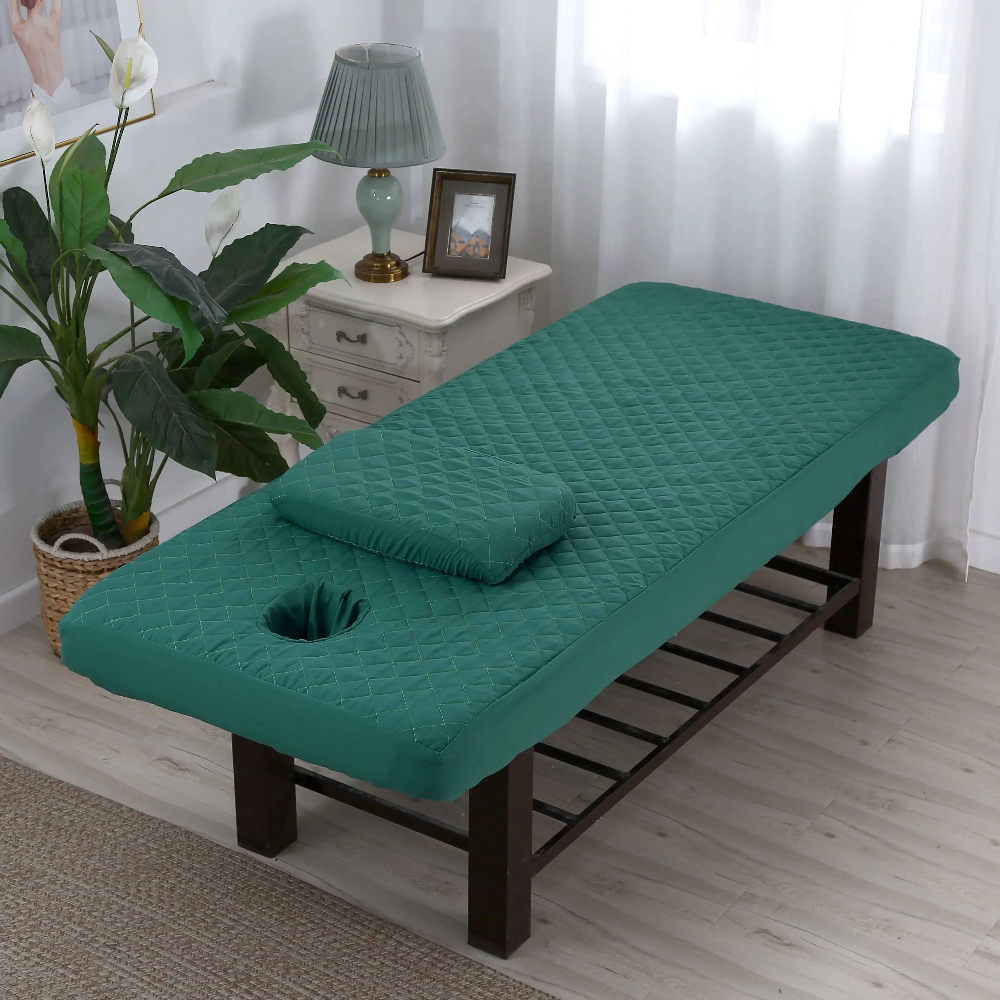 2pcs Fitted Sheet Beauty Salon Massage Table Fitted Bed Sheet Skin-Friendly Massage SPA Bed Cover Bedspread with Pillowcase 2