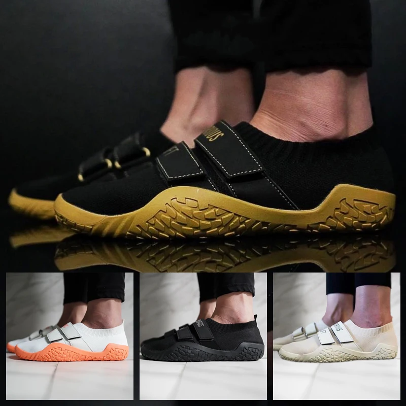 Large Size 35-47 Unisex Gym Lightweight Sports Hard Pull Squat Training Shoes Pro Hook & Loop Weightlifting Shoes