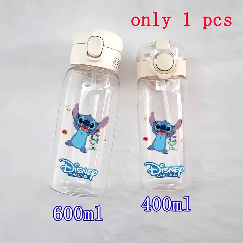 thumbnail image 1 of Disney 400ML/600MLLilo Stitch Animation Niños Portátil PC Plástico Pajita Agua Vaso Deportes al aire libre Camping Fitness StitchAngel, 1 of 5